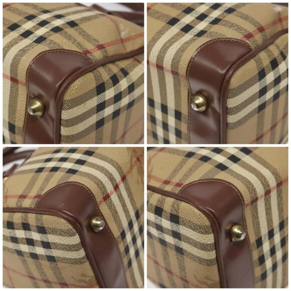 Burberrys Nova Check Boston Bag PVC Beige Auth - Picture 16 of 16